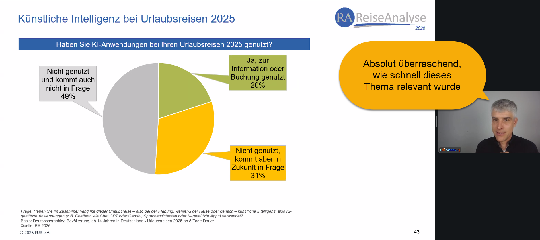 Bild: Webinar Deutsche Reiseanalyse 2025 erste Ergebnisse, Ulf Sonntag, 02/2026
